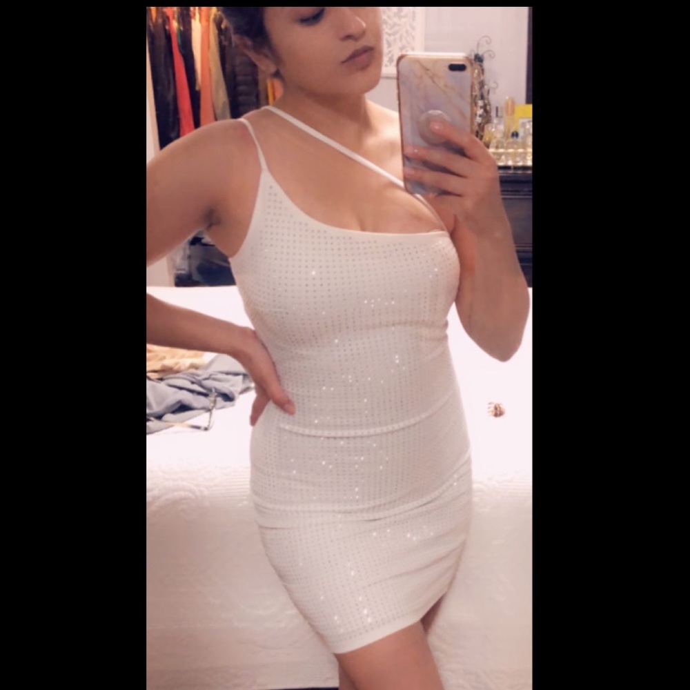 Dance into the Daylight white rhinestone dress